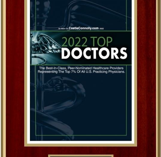 plaque of Dr. Brabec Top Doctors